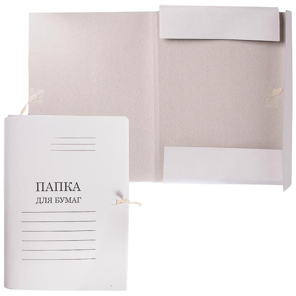 Папка для бумаг с завязками , картон, 280г/м2, белый